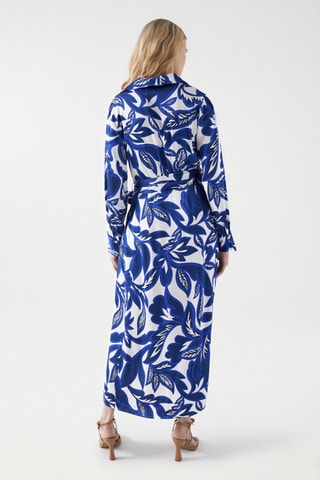 Robe midi regular - Blanc et bleu