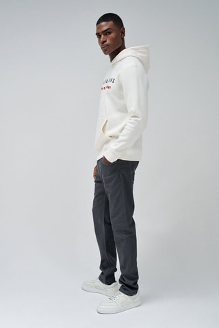 Sweat regular à capuche - Blanc - Blanc, rouge et bleu