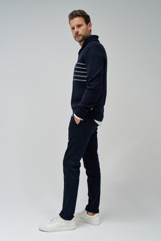 Pull regular - Bleu marine - Blanc et bleu