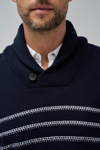 Pull regular - Bleu marine - Blanc et bleu