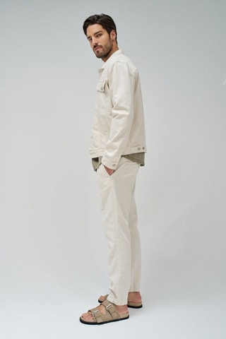 Veste regular en lin - Ecru - Blanc