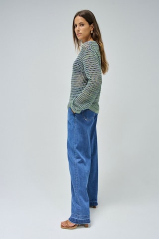 Pull regular - Bleu et vert
