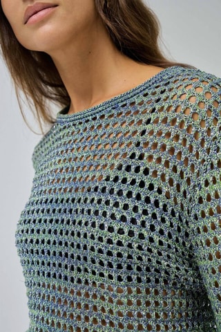 Pull regular - Bleu et vert
