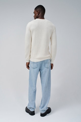Pull regular - Écru - Blanc