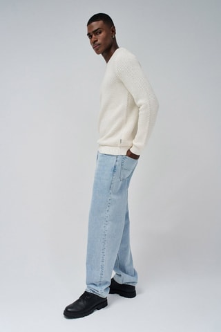 Pull regular - Écru - Blanc