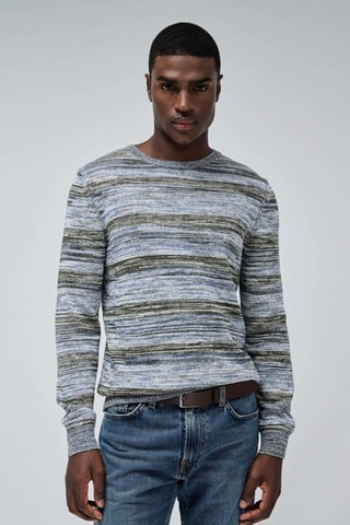Pull regular - Gris - Gris, bleu et vert