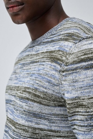 Pull regular - Gris - Gris, bleu et vert