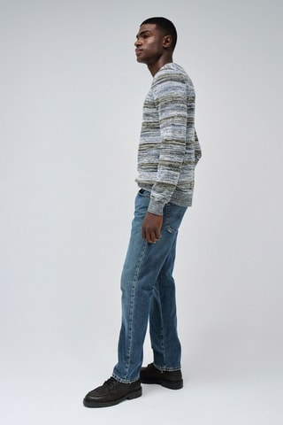 Pull regular - Gris - Gris, bleu et vert