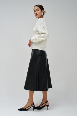 Pull regular en laine et mérinos - Blanc