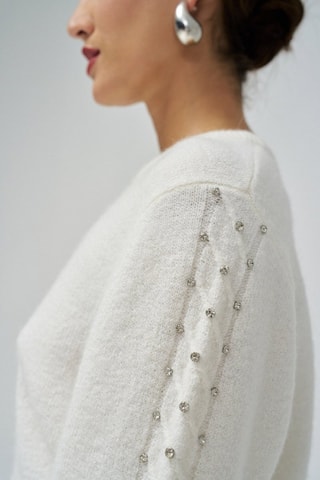 Pull regular en laine et mérinos - Blanc