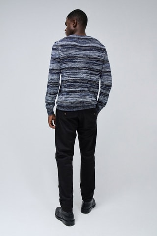 Pull regular - Bleu - Noir, blanc et bleu