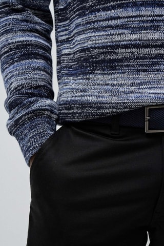 Pull regular - Bleu - Noir, blanc et bleu