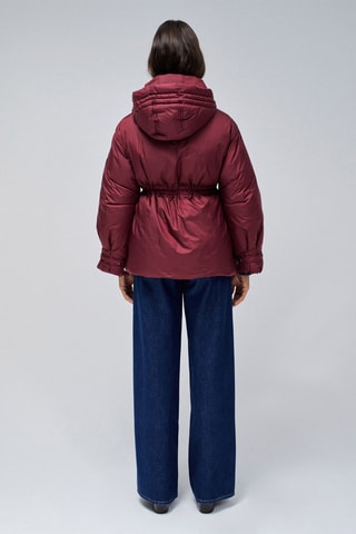 Doudoune regular à capuche - Bordeaux - Rouge