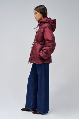 Doudoune regular à capuche - Bordeaux - Rouge