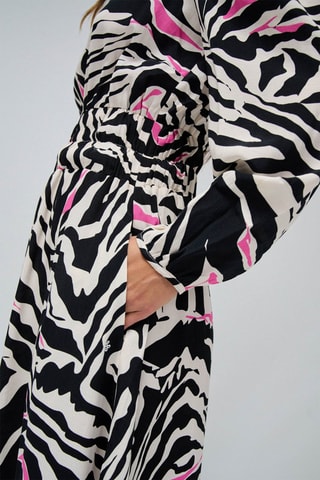 Robe midi relaxed - Blanc, noir et rose
