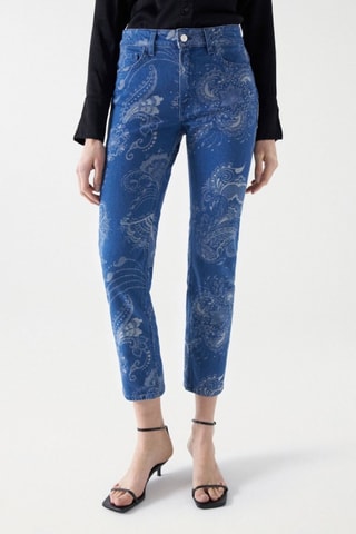 Jean push up - Blanc et bleu