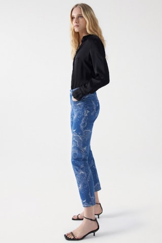 Jean push up - Blanc et bleu
