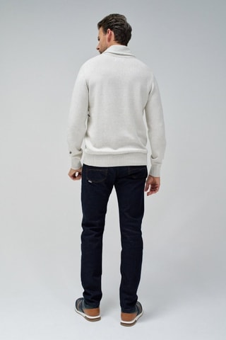 Pull regular - Ecru - Blanc et bleu