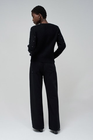 Pull regular en laine - Noir