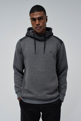 Sweat regular à capuche - Gris - Gris et noir