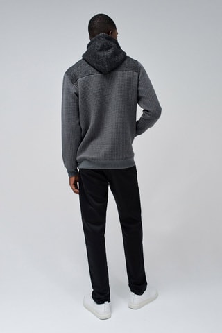 Sweat regular à capuche - Gris - Gris et noir