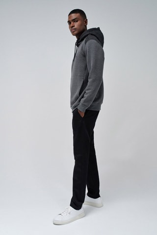 Sweat regular à capuche - Gris - Gris et noir