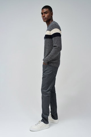Pull regular - Gris - Blanc, noir et gris