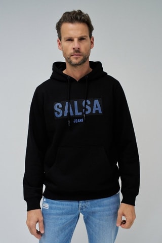 Sweat regular - Noir - Bleu et noir