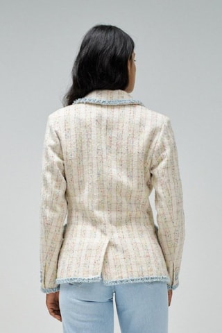Veste slim en laine - Noir et écru - Blanc et noir