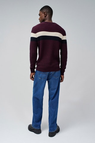 Pull regular - Bordeaux - Noir et rouge