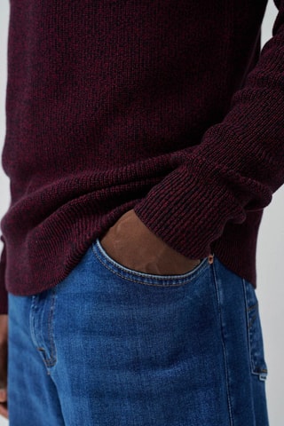 Pull regular - Bordeaux - Noir et rouge