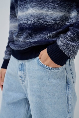Pull regular - Bleu - Blanc, gris et bleu