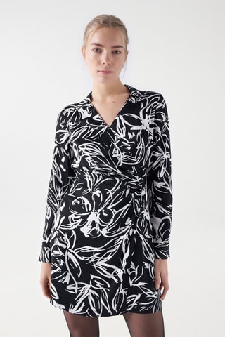 Robe portefeuille regular - Noir