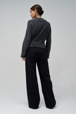 Veste regular en tweed - Gris - Noir, blanc et gris