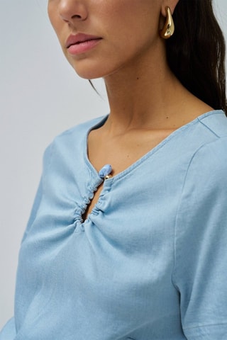 Blouse regular en jean - Bleu