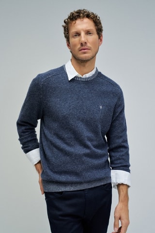 Pull en laine - Bleu foncé