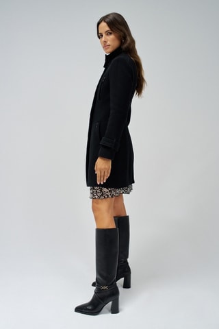Manteau slim en laine - Noir