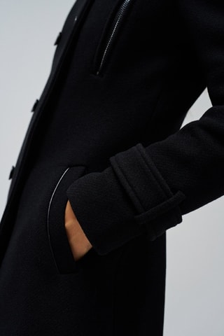 Manteau slim en laine - Noir