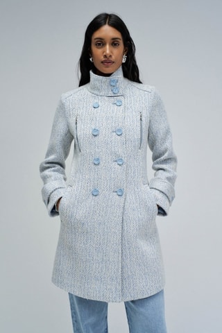 Manteau slim en laine - Bleu clair