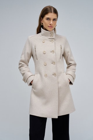Manteau slim en laine - Beige