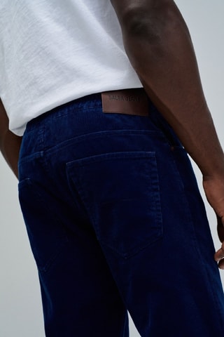Jogger en velours - Bleu