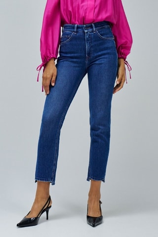 Jean slim 7/8 taille haute - Bleu