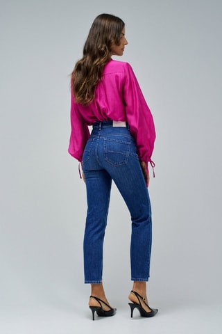 Jean slim 7/8 taille haute - Bleu