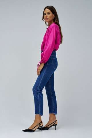 Jean slim 7/8 taille haute - Bleu