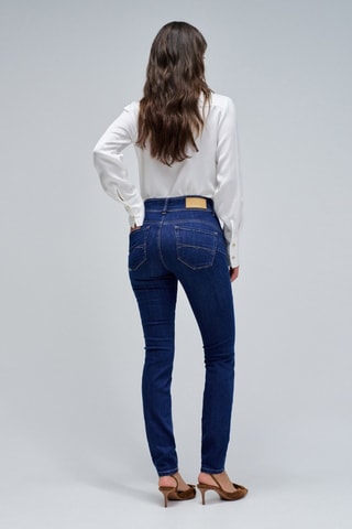 Jean skinny taille haute - Bleu