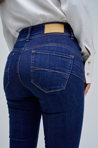 Jean skinny taille haute - Bleu