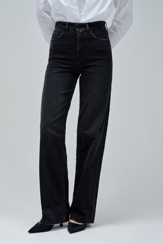Jean wide legs taille haute - Noir