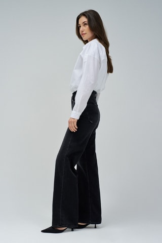 Jean wide legs taille haute - Noir