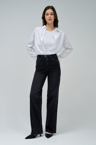 Jean wide legs taille haute - Noir