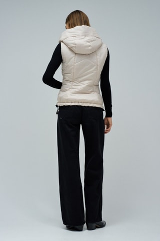 Doudoune sans manches à capuche - Beige